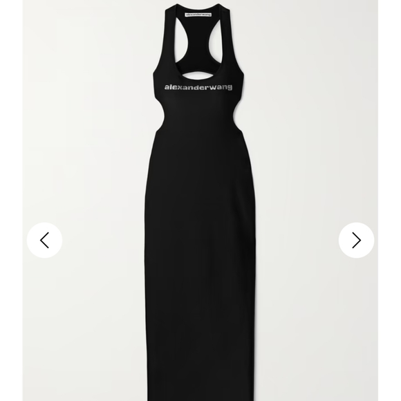 ALEXANDER WANG Open-back crystal-embellish stretch-jersey maxi dress siz… - Picture 4 of 4